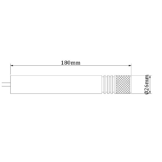 Linienlaser, grün, 520 nm, 110 °, 15 mW, 5 V DC, Ø26x180 mm, Laserklasse 1M, Fokus fixed (1500mm), …