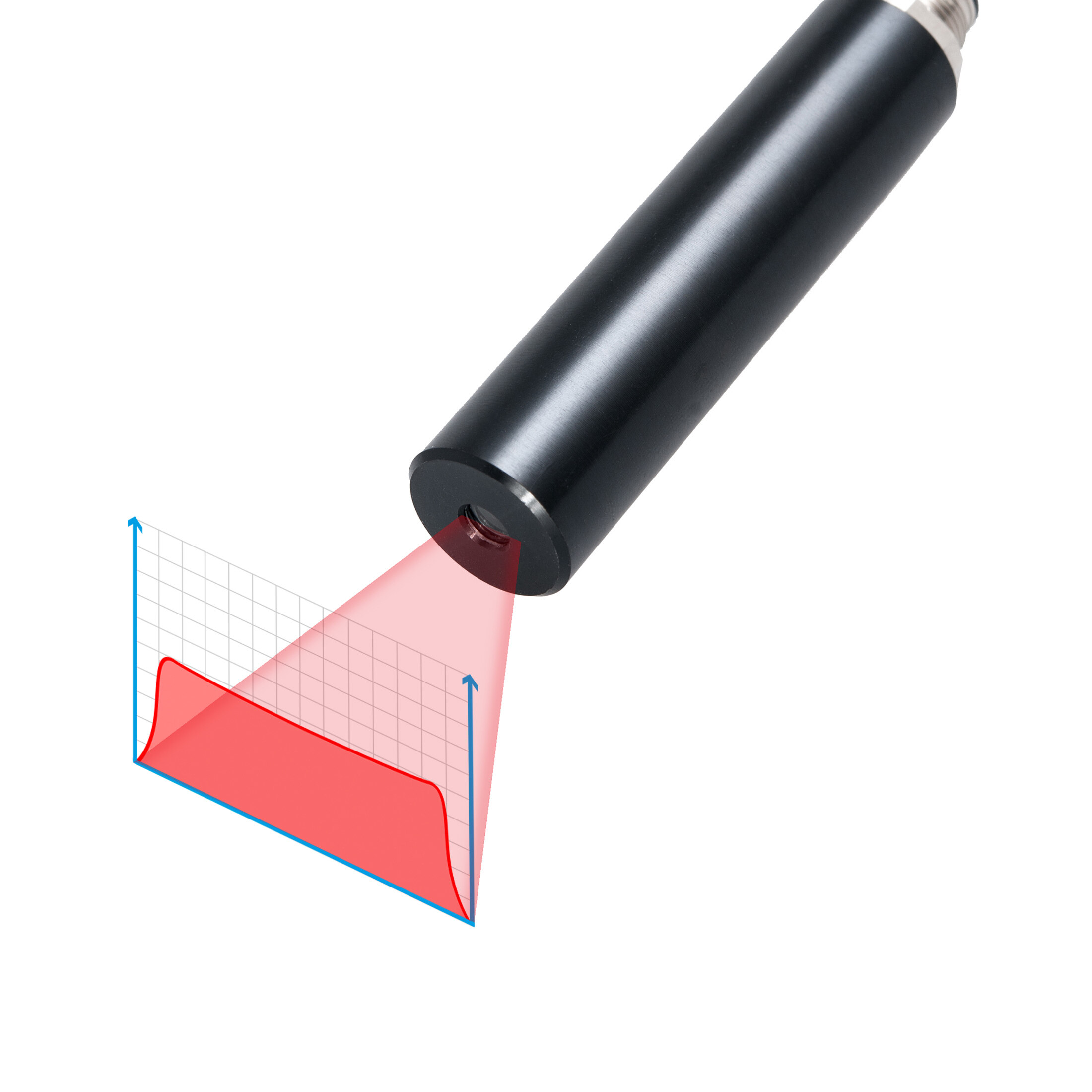 Linienlaser, rot, 658 nm, 90 °, 30 mW, 24 V DC, Ø20x80 mm, Laserklasse 2M, Fokus fixed (3000mm), CO…