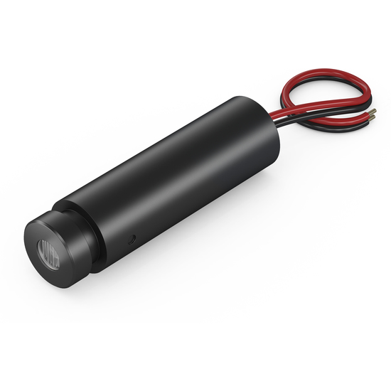 Dot laser, red, 635 nm, 1 mW, 24 V DC, Ø12x45 mm, Laser Class 2, Focus adjustable, Cable length 500…