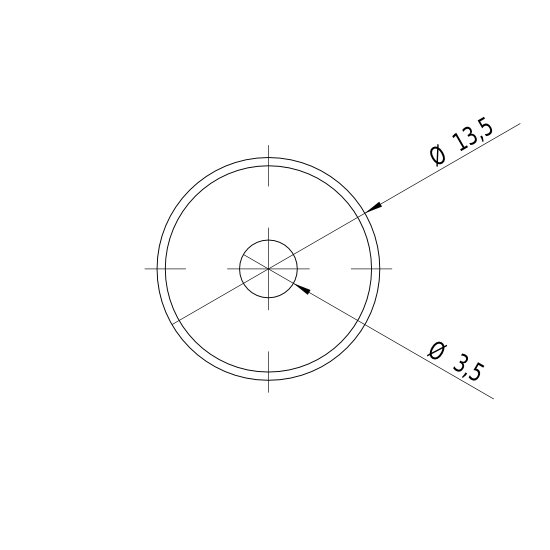 Punktlaser, rot, 635 nm, 1 mW, Ø14x64 mm, Laserklasse 2, Fokus fixed (5.0m)