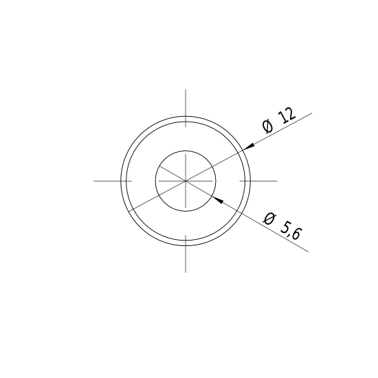 Linienlaser, rot, 635 nm, 90 °, 8 mW, 3 V DC, Ø12x32 mm, Laserklasse 2, Fokus fixed (6.0m), Kabellä…