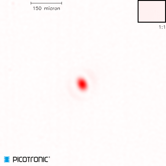 Punktlaser, rot, 650 nm, 1 mW, 3 V DC, Ø8x21 mm, Laserklasse 2, Fokus einstellbar, Kabellänge 100 mm